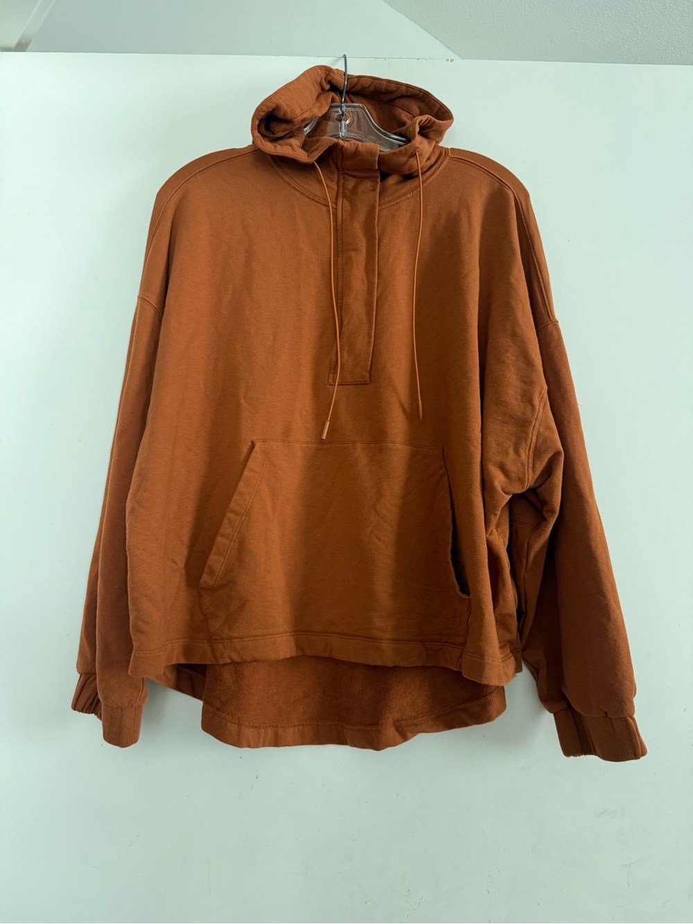 Knix Good To Go Oversized Hoodie Rust Cozy Fleece Sz L